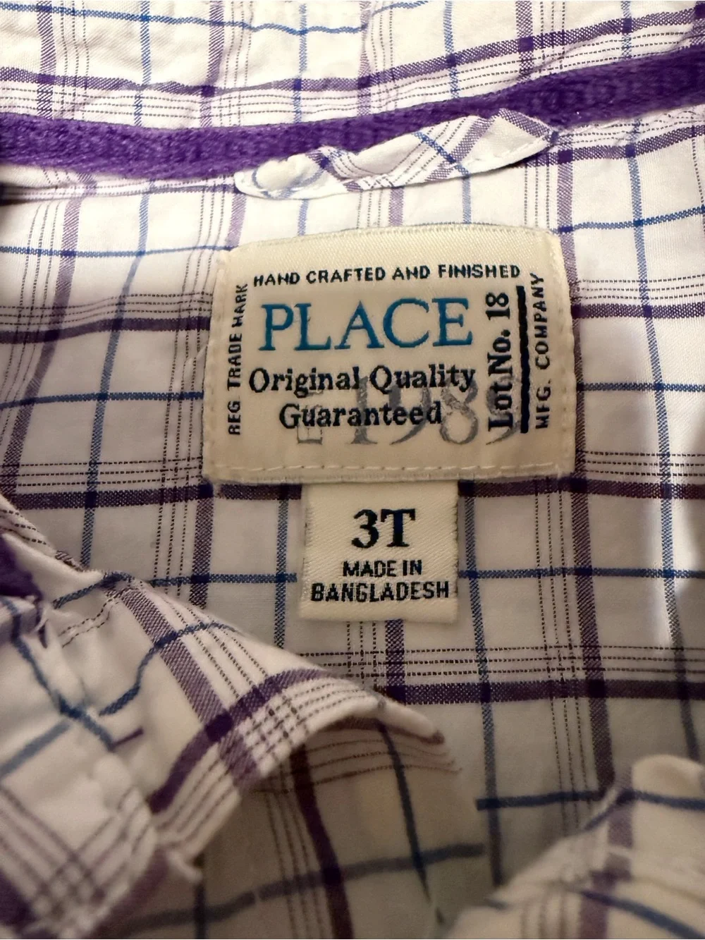 The Children’s Place White Short-Sleeve Plaid Button-Down Shirt with Navy Grid